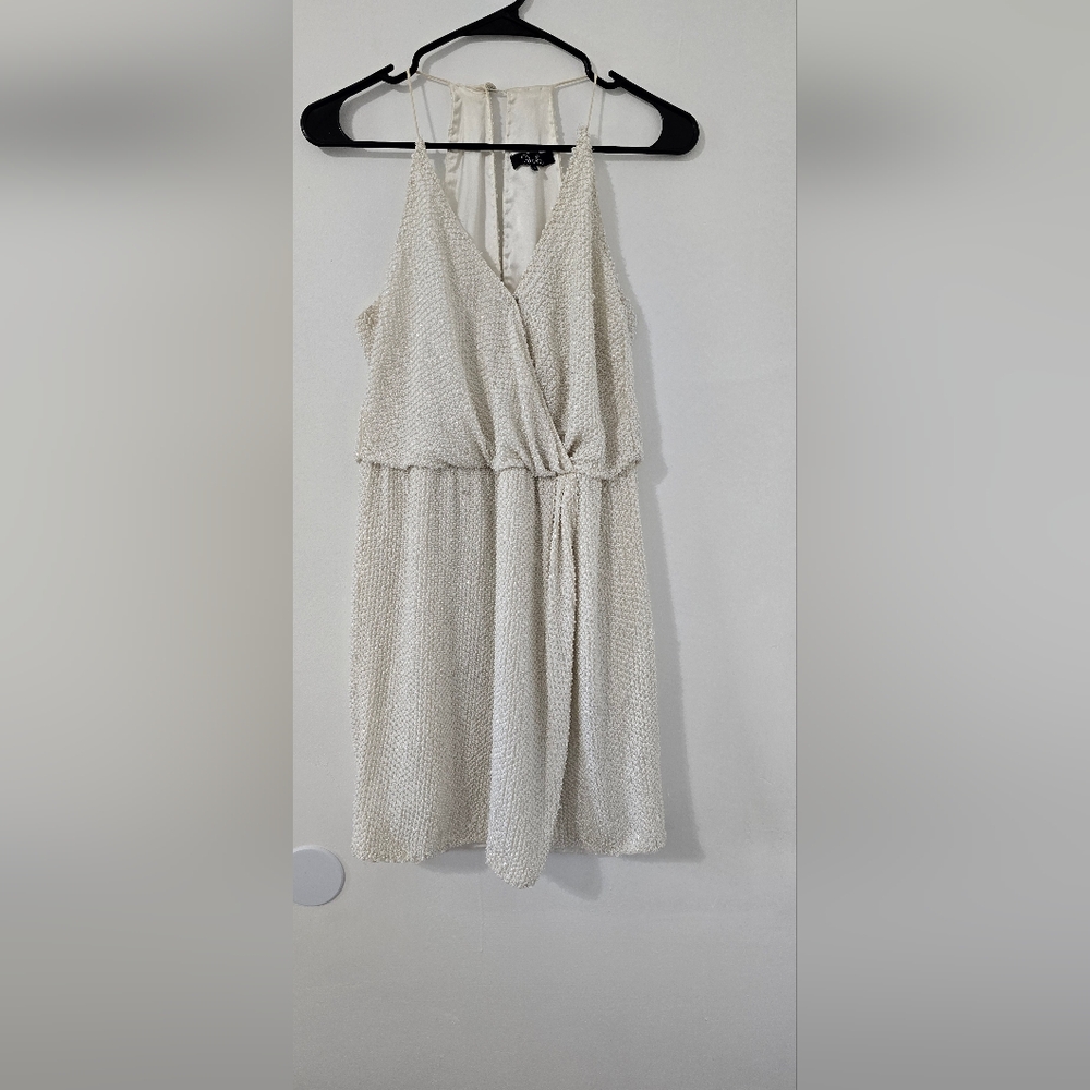 Cream Pleated Asymmetrical Sundress for Brides